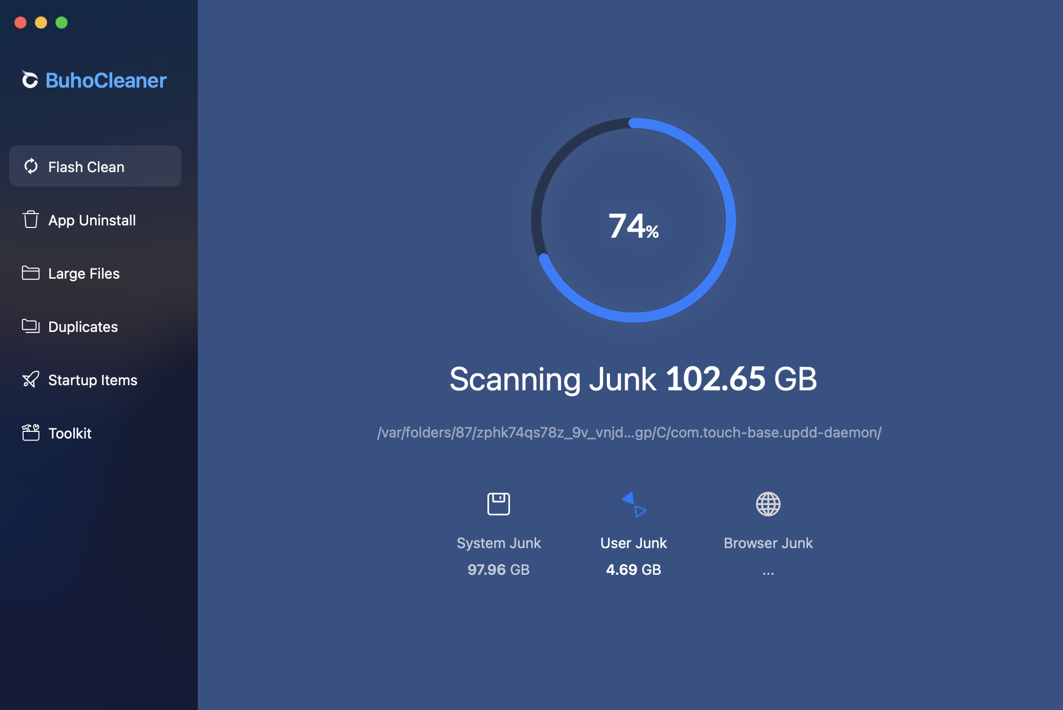 Сканирование в Flash Clean