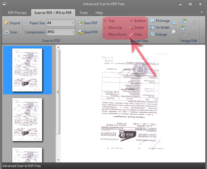 Скриншот Advanced Scan to PDF Free: Buttons