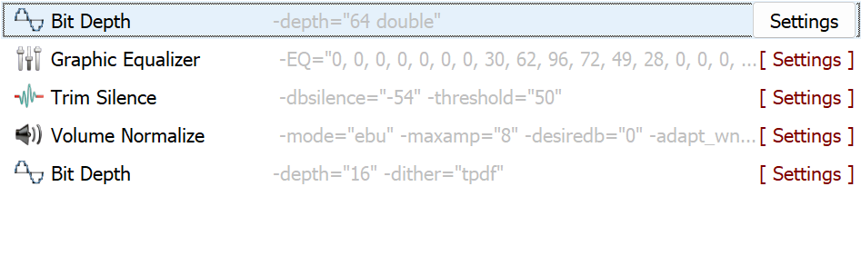 Список DSP Effects в dBpoweramp CD Ripper