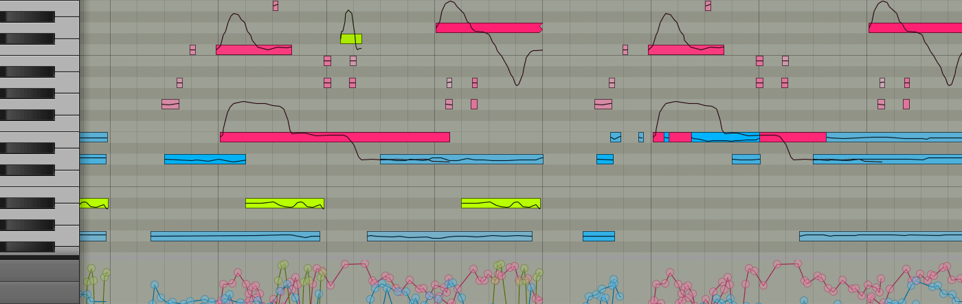 MIDI-ноты в редакторе Piano Roll