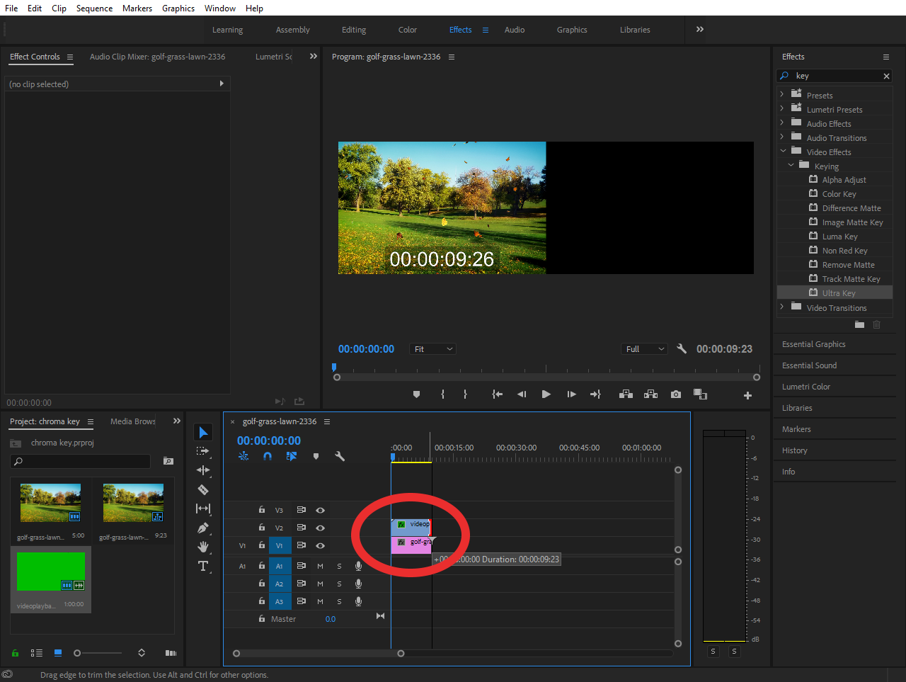 Настройка Ultra Key в Adobe Premiere Pro