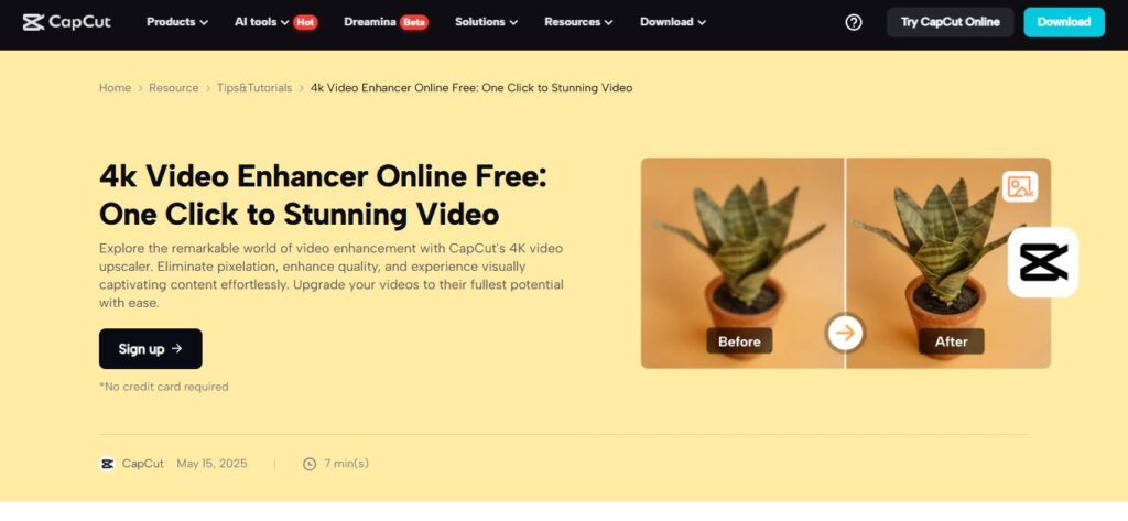 Скриншот CapCut Video Upscale