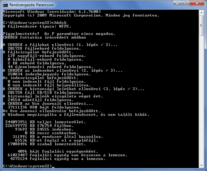 CHKDSK в Windows 7