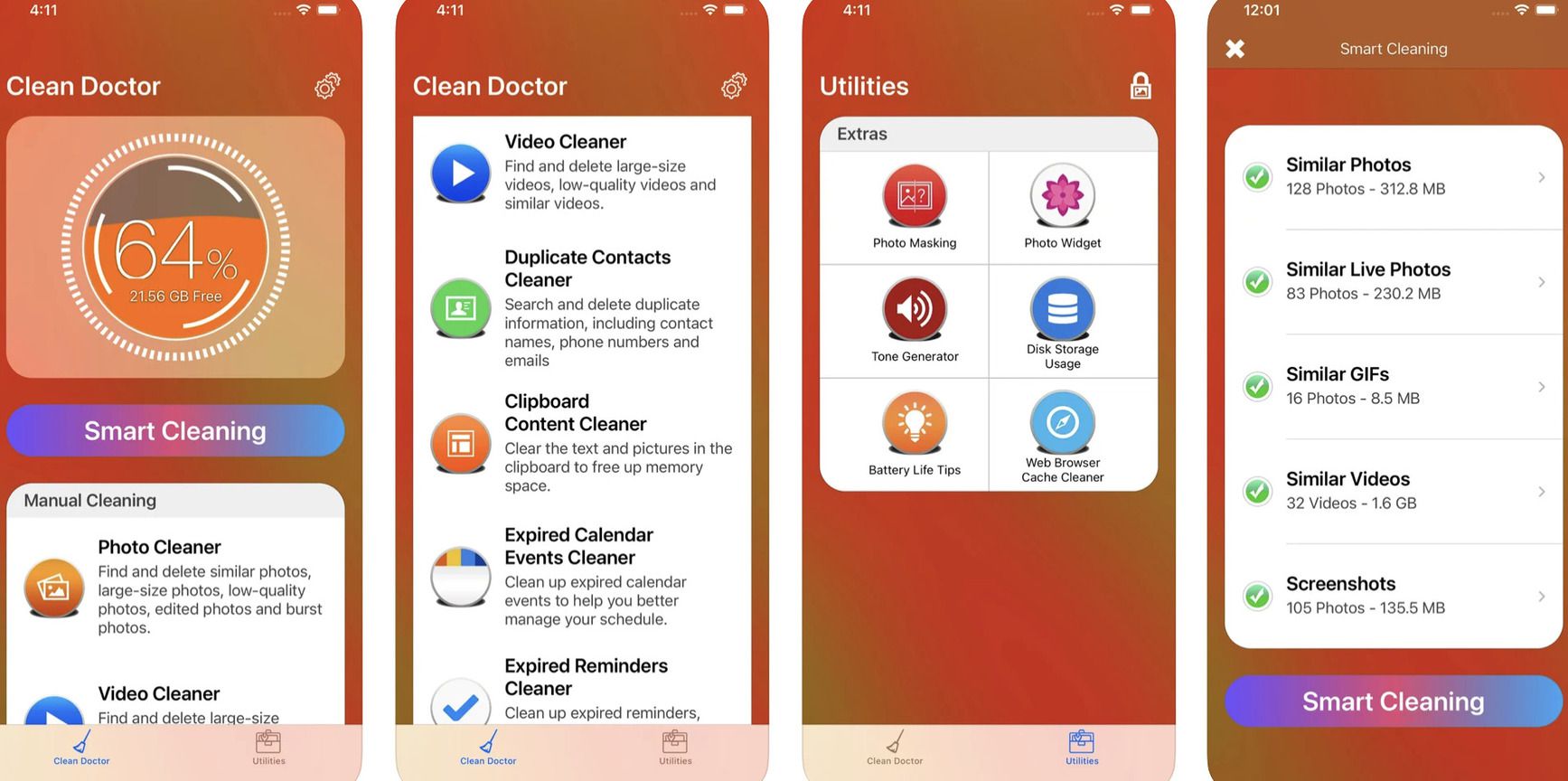 Экран Smart Cleaning в Clean Doctor: похожие фото, Live Photos, GIF, похожие видео и скриншоты