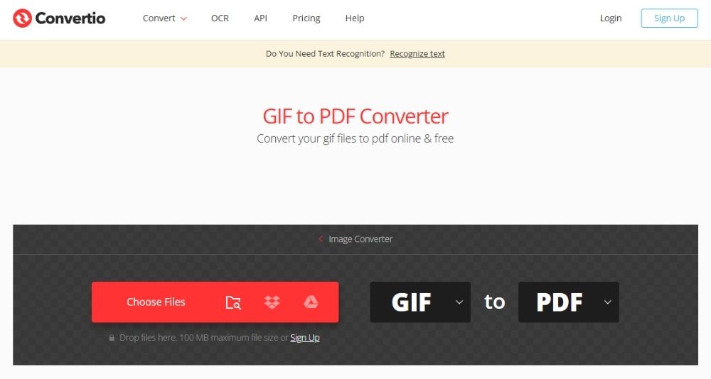 Convertio GIF to PDF