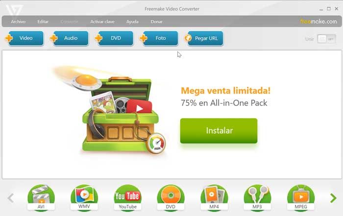 Окно Freemake Video Converter