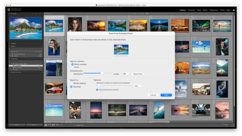 Excire Search: Search by Example Photo для поиска визуально похожих снимков
