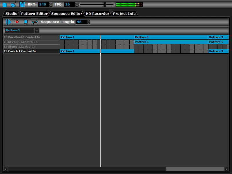 Sequence Editor в DarkWave Studio