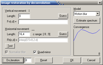 Image Analyzer: Image restoration by deconvolution