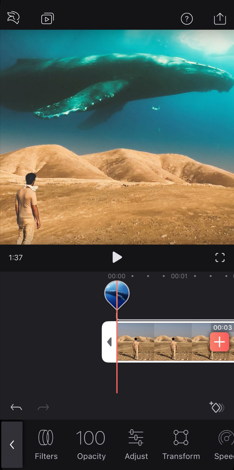 Интерфейс Videoleap
