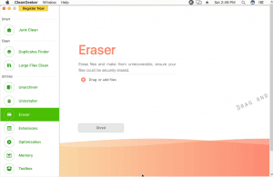 Раздел Eraser в TunesBro CleanGeeker