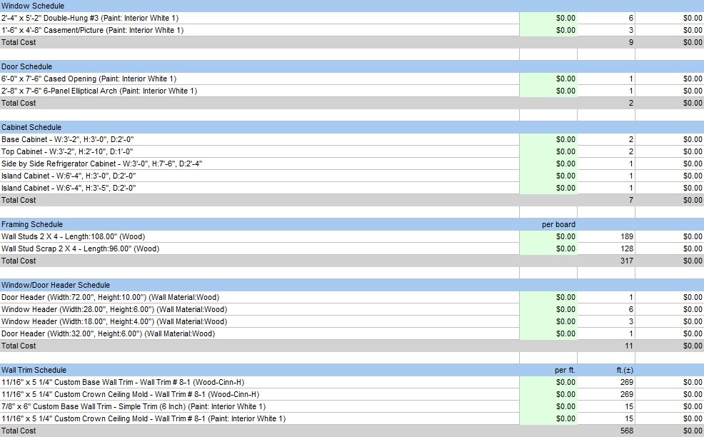 Estimator в Punch Home Design