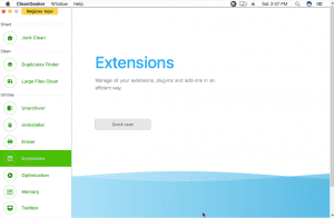 Раздел Extensions в TunesBro CleanGeeker