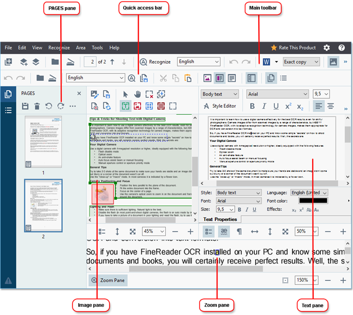 OCR Editor в ABBYY FineReader PDF