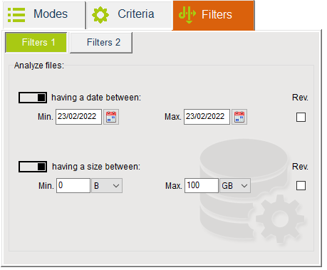 Фильтры по дате и размеру в Duplicate Media Finder