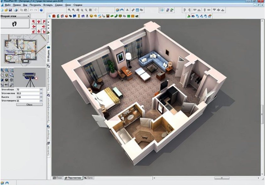 Интерфейс FloorPlan 3D