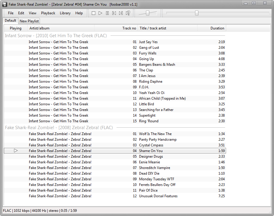 Интерфейс foobar2000