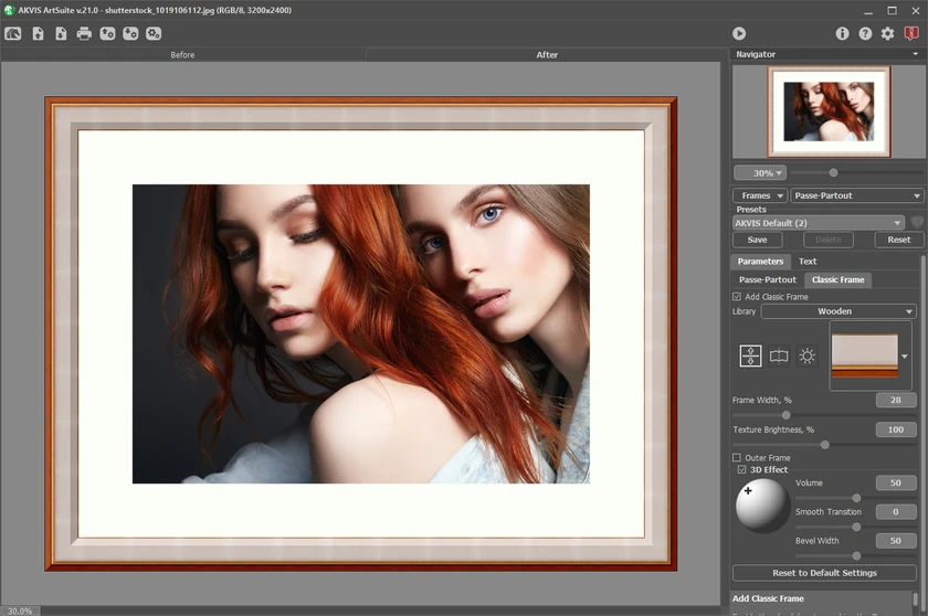 Passe-Partout и Classic Frame в AKVIS ArtSuite