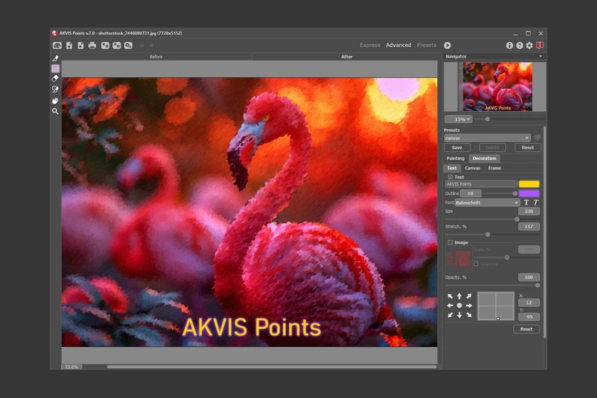 Добавление подписи в AKVIS Points