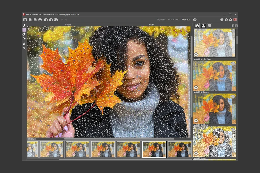 Представление Presets с визуальными миниатюрами
