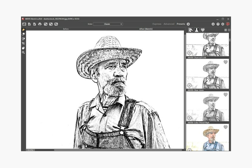 AKVIS Sketch: галерея пресетов