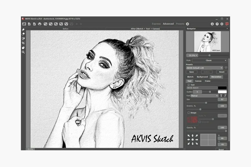 AKVIS Sketch: ручная доводка результата