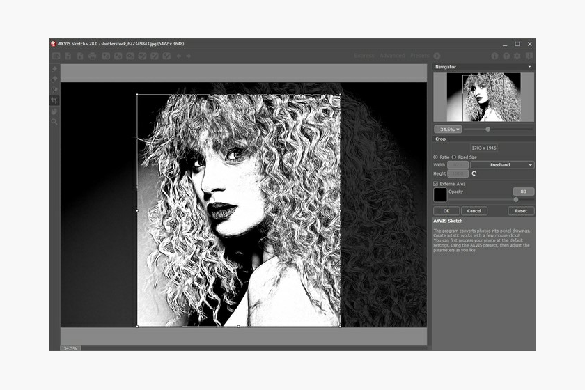 AKVIS Sketch: рабочая область постобработки