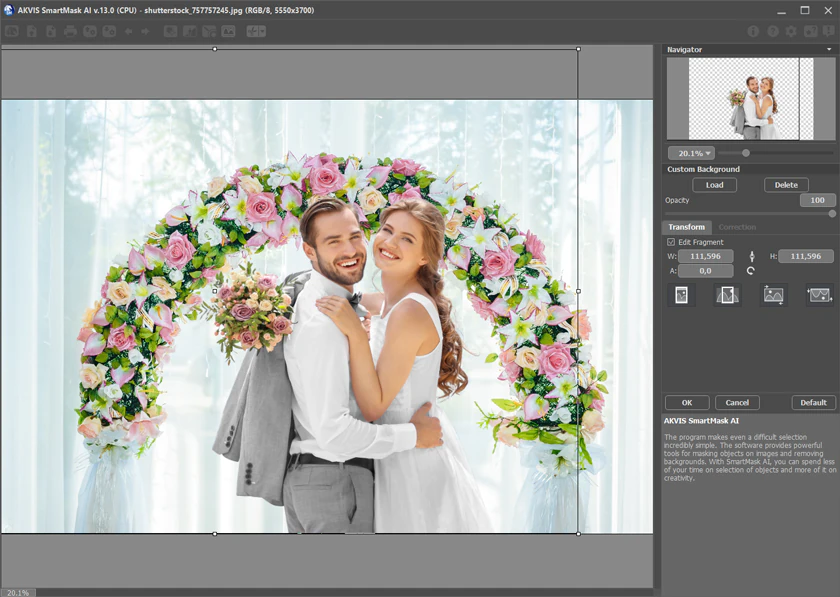 Преобразование фонового изображения в Custom Background