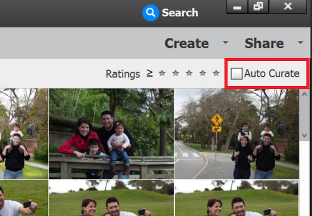 Кнопка Auto Curate в Adobe Elements Organizer