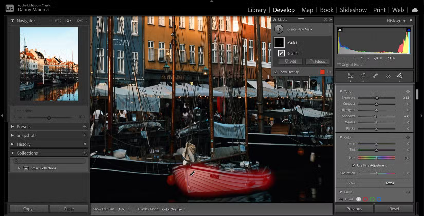 Локальная маска и параметры коррекции в Adobe Lightroom Classic