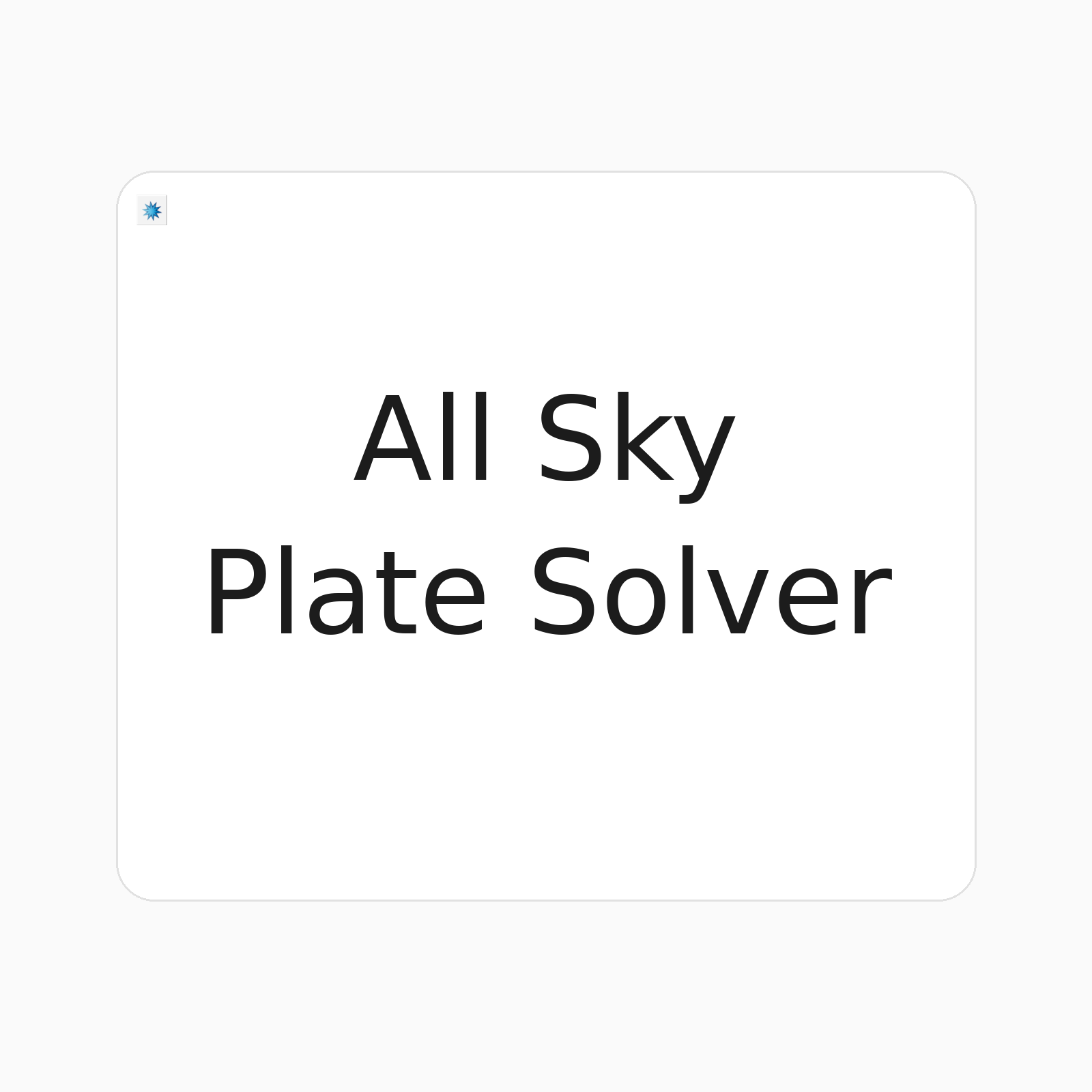 All Sky Plate Solver