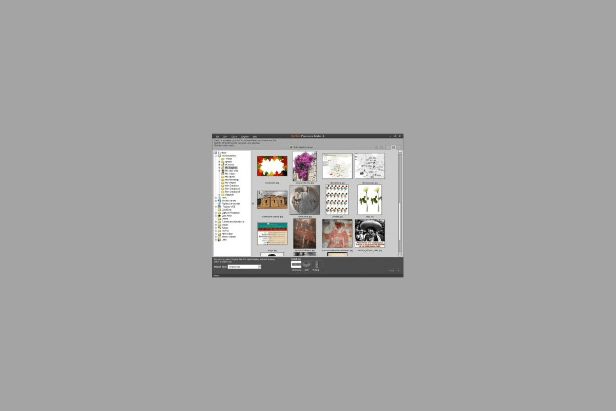 Интерфейс ArcSoft Panorama Maker: Сценарий: широкая пейзажная панорама