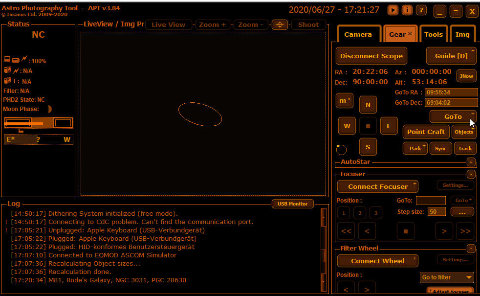 Управление GoTo в Astro Photography Tool