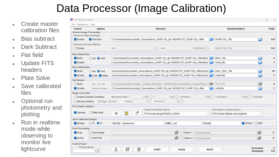 Data Processor AstroImageJ и этапы обработки серии