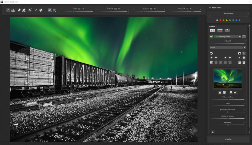 Black & White Projects: восстановление цвета на выбранной области