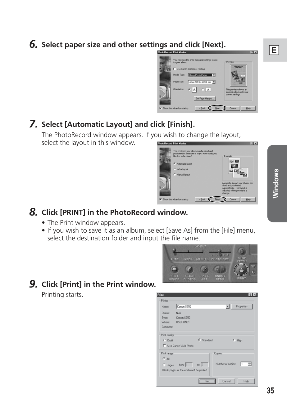 Интерфейс Canon PhotoRecord