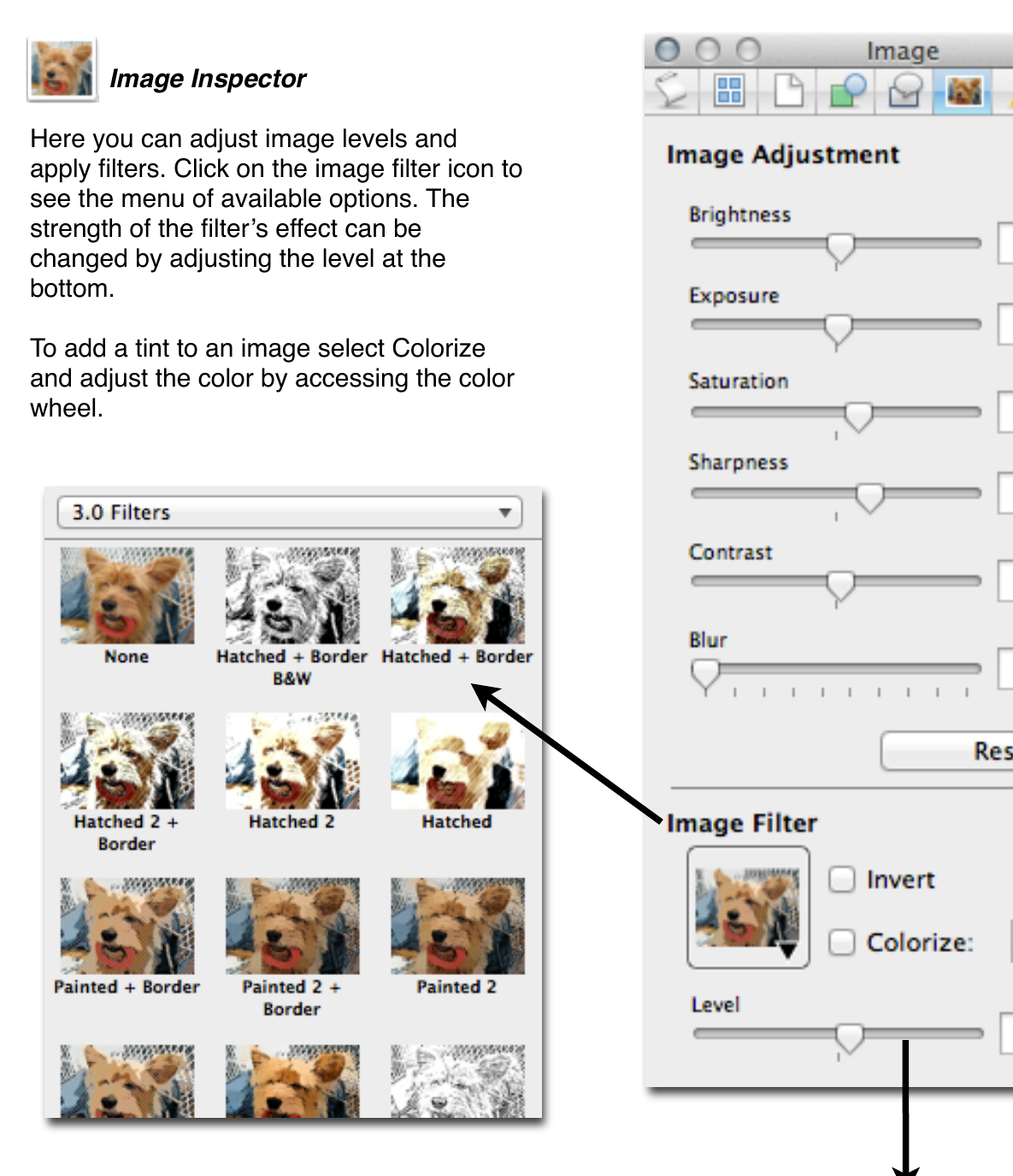 Image Inspector Comic Life с коррекцией и выбором фильтров