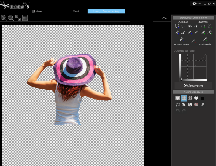 Результат CutOut на прозрачном фоне