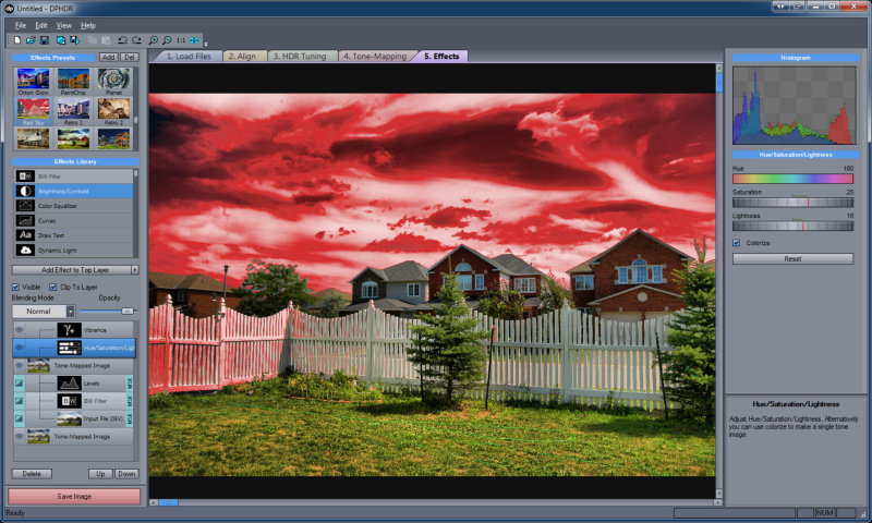 Dynamic Photo HDR: Effects, стек слоёв и параметры эффекта