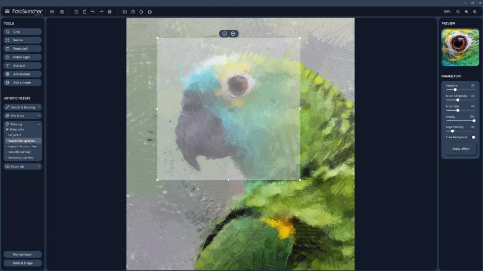 Кадрирование изображения в FotoSketcher