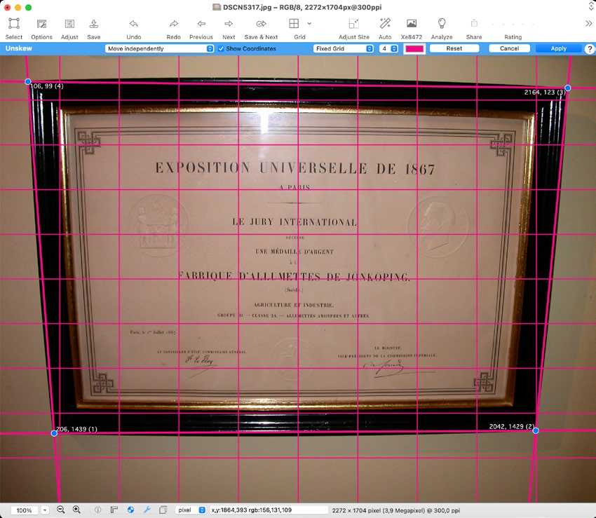 Выравнивание геометрии по сетке в GraphicConverter