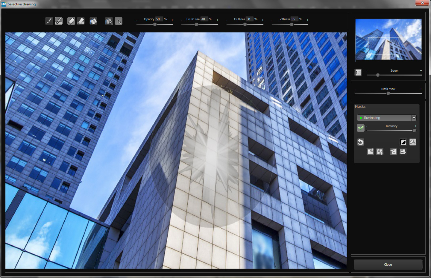 HDR Projects: маска на архитектурном объекте