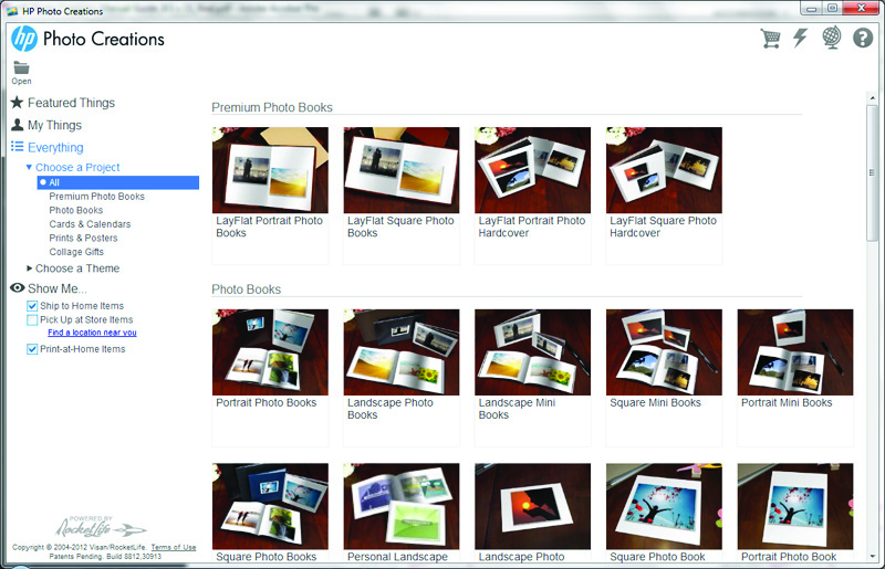 Редактирование макета и объектов в HP Photo Creations