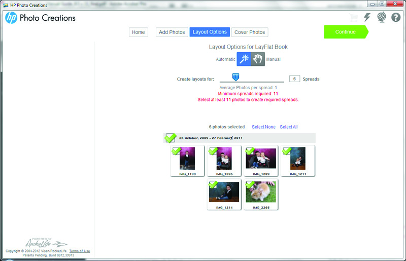 Инструменты обработки фотографии в HP Photo Creations