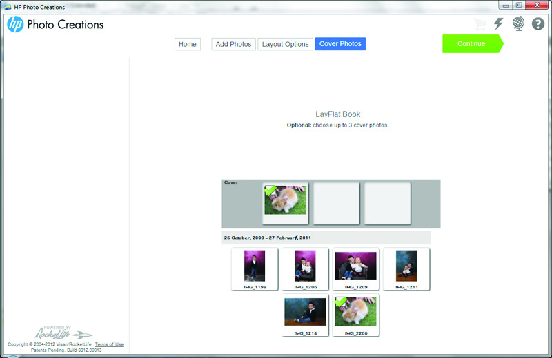 Сохранение и управление проектом HP Photo Creations