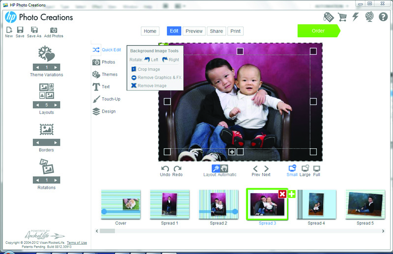 Проект календаря в HP Photo Creations