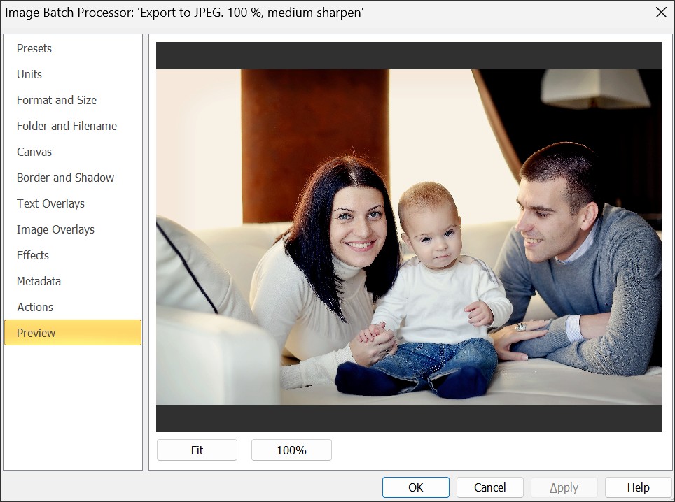 Предварительный просмотр Batch Processor в IMatch