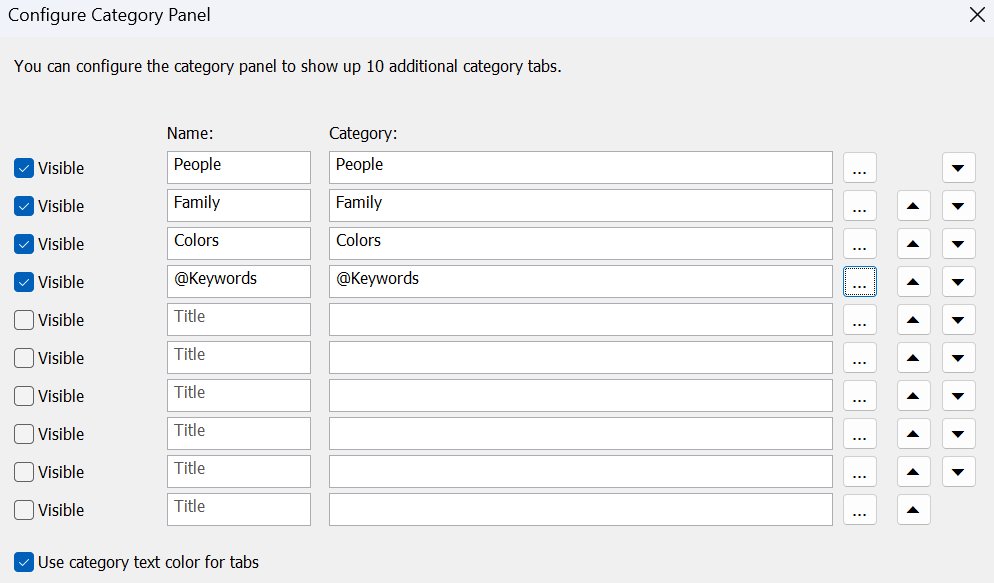 Настройка Categories в IMatch