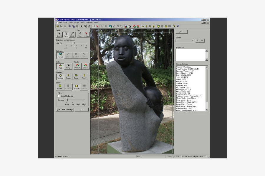 Окно отдельного изображения в Kodak Professional DCS Photo Desk