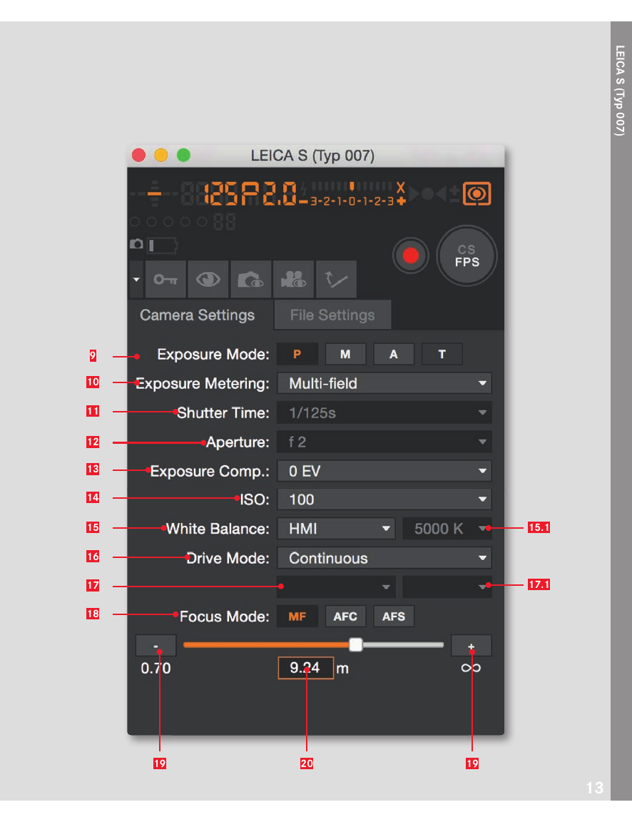Camera Settings Leica Image Shuttle для Leica S Typ 007